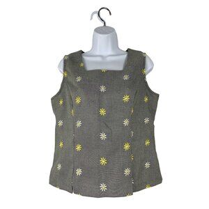 Betsys Things Womens Floral Sleeveless Top Size 14 Gray